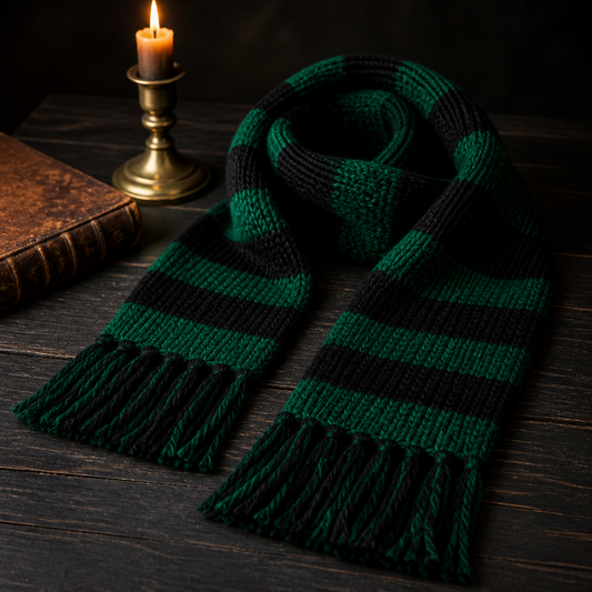 Striped House Knit Scarf — Slytherin